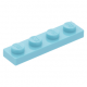 LEGO lapos elem 1x4, közép azúrkék (3710)